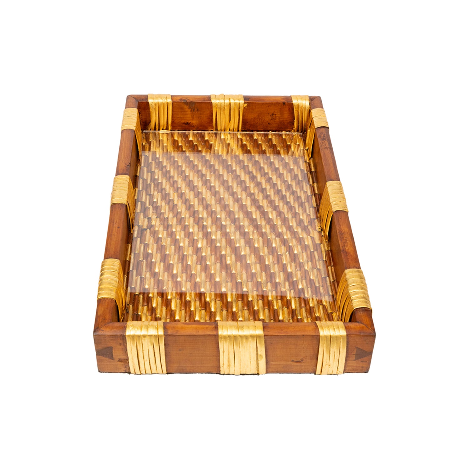 Rattan Tray with Gold Leaf