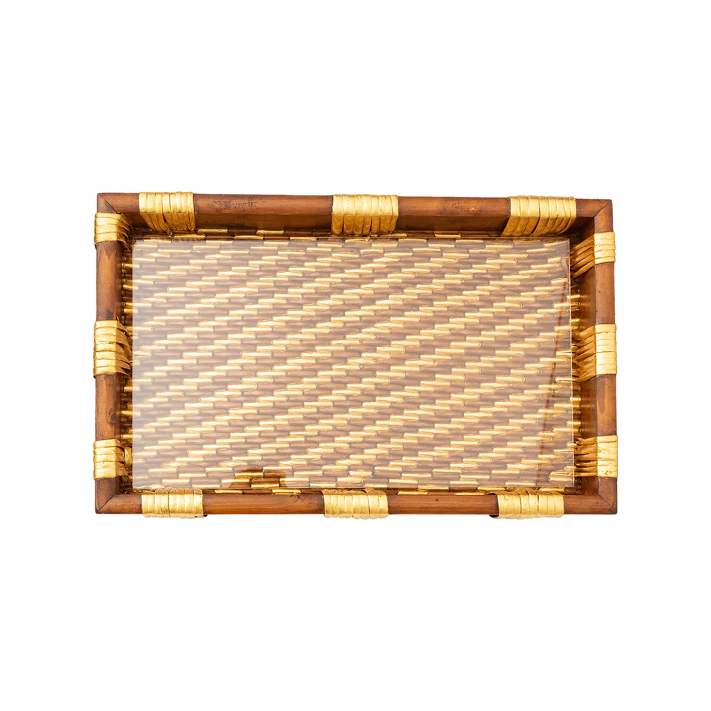 Rattan Tray with Gold Leaf