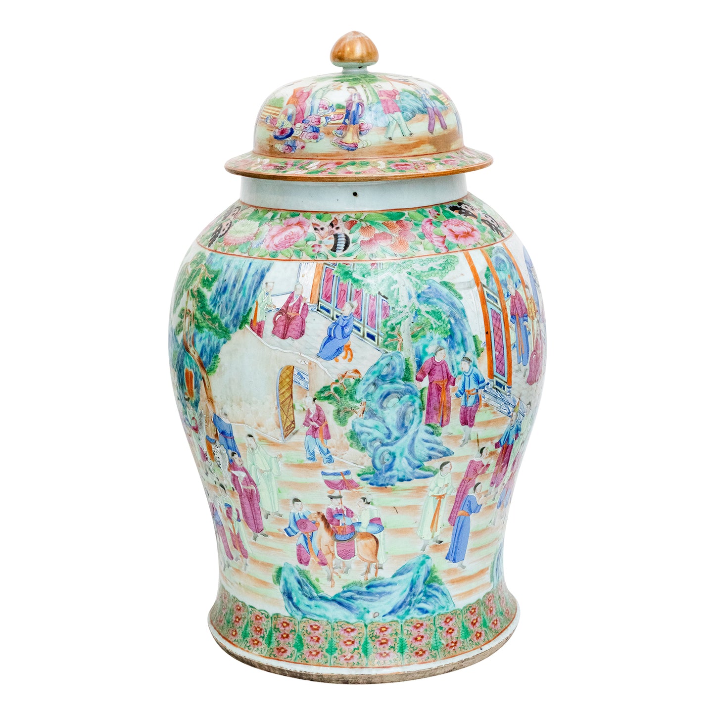 Chinese Life’ Painted Porcelain Jar, 19th Century Qing Dynasty