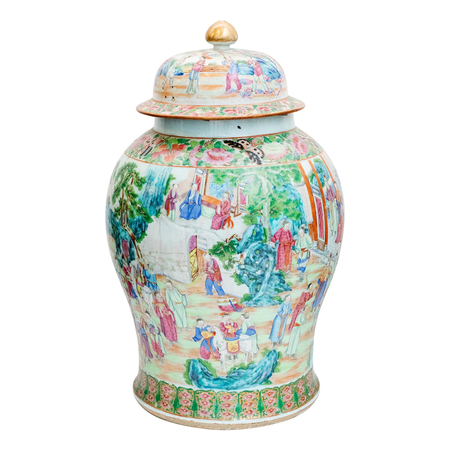 Chinese Life’ Painted Porcelain Jar, 19th Century Qing Dynasty