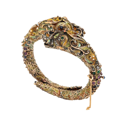 Vintage Dragon Enamel Bangle