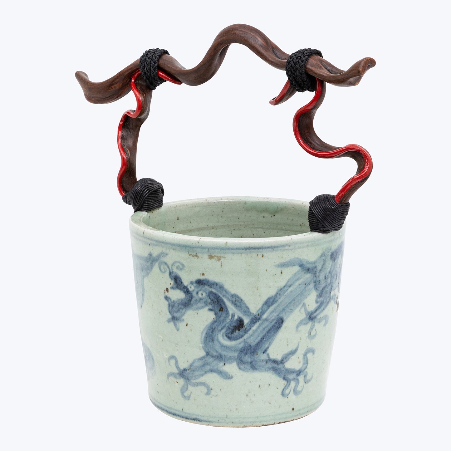 19th Century Ceramic Bucket with Dragon Design
