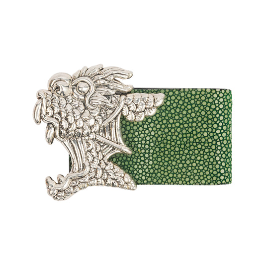 Galuchat Leather Money Clip with Dragon Fish