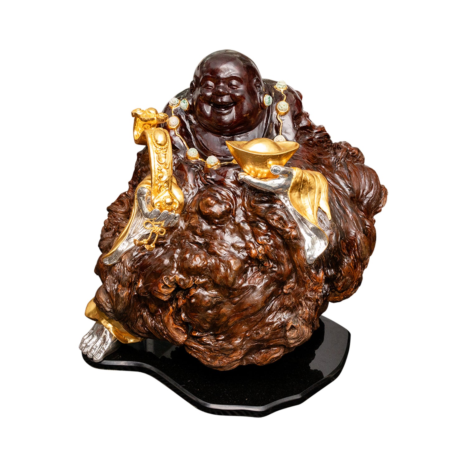 Happy Monk Sculpture with Sceptre