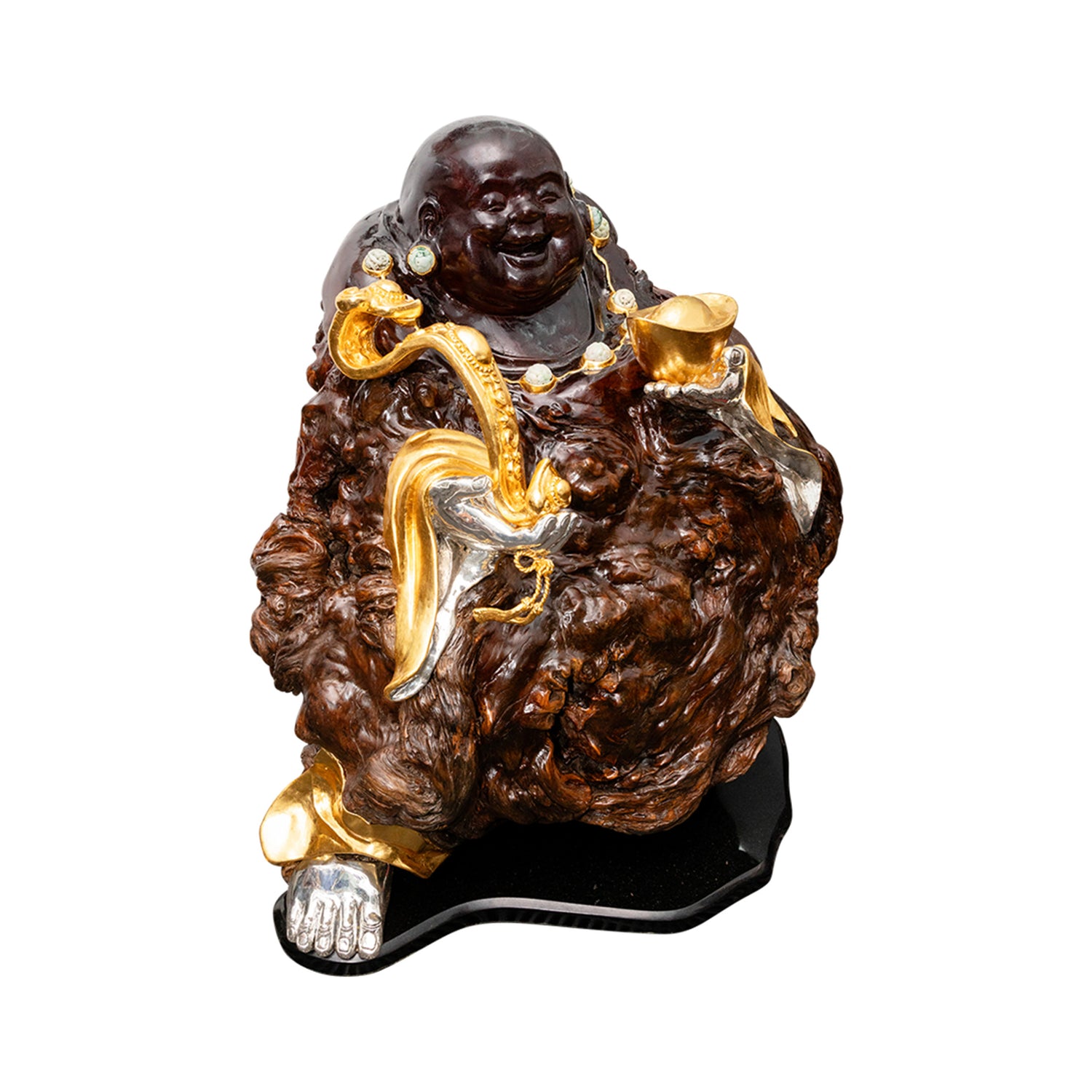 Happy Monk Sculpture with Sceptre