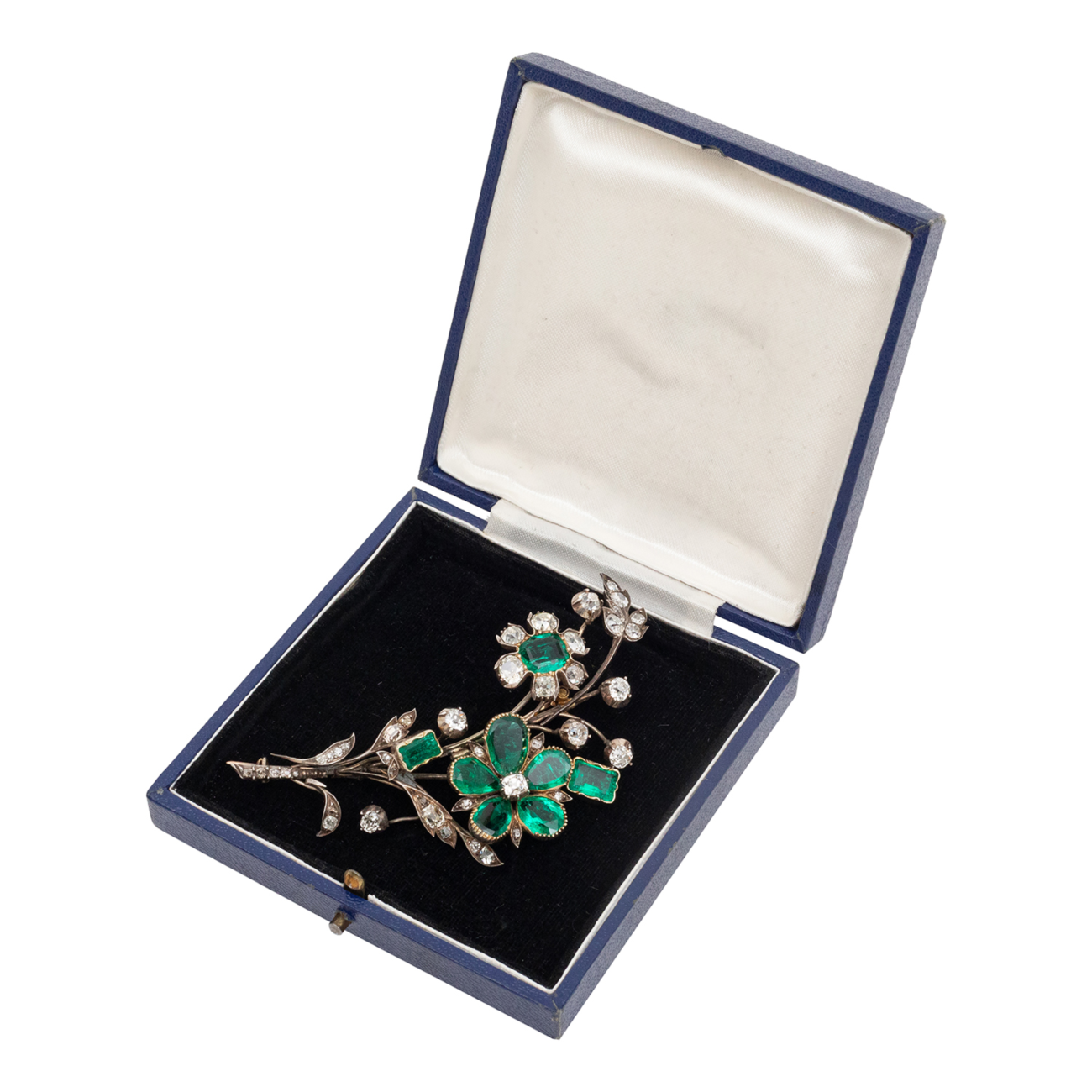 Foliage Treasure and Floral Splendor Columbian Emerald Brooch, Circa 1840