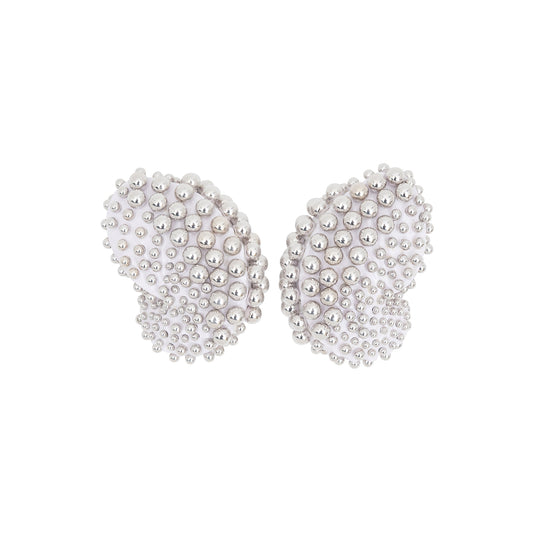 High-Polish White Rhodium Lilac Tidal Treasure Earrings