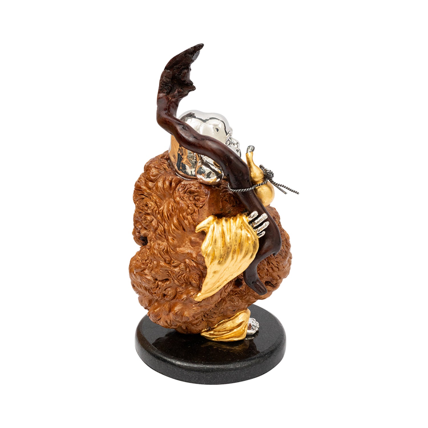 Burl Wood Happy Monk with Sceptre