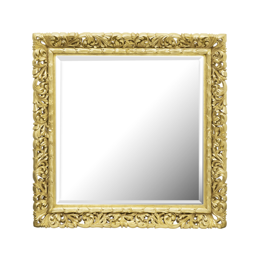 Victorian- Style Mirror with Gold Leaf Ornate Frame