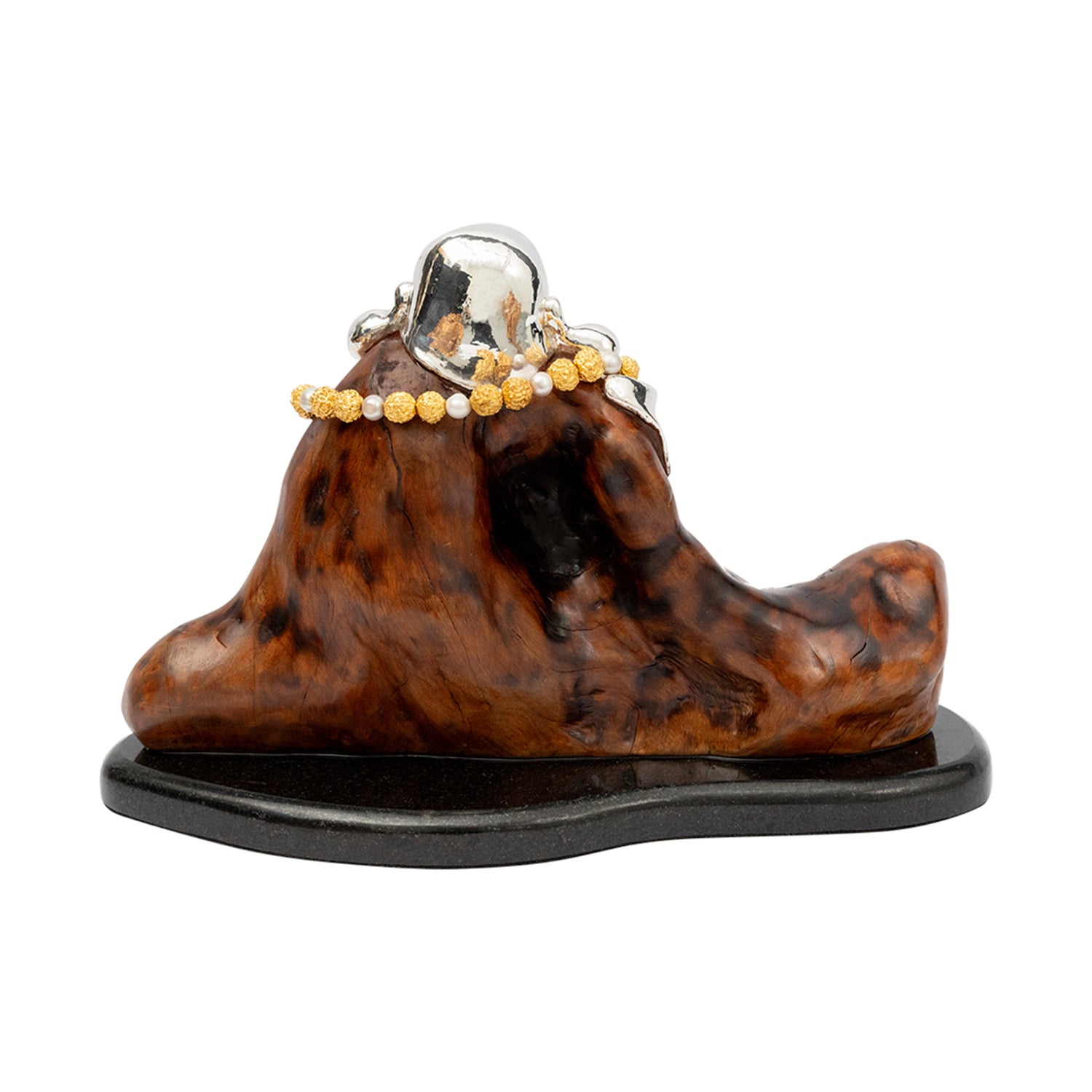 Burl Wood Happy Monk with Book