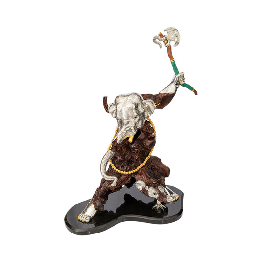 Ganesha Sculpture with Axe and Mushika Rat
