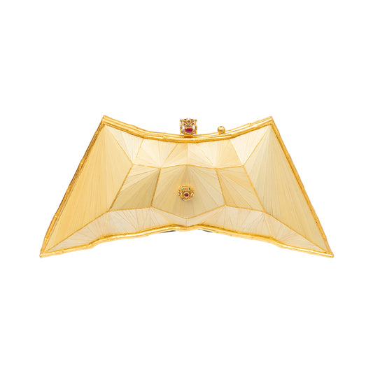 Marquetry Batman Clutch Bag with Crystal Kundan