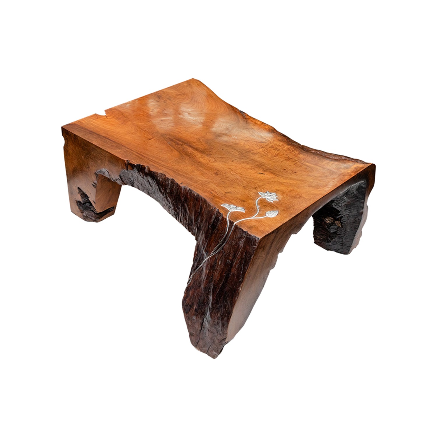 Floating Silver Lotus Teak Root Table