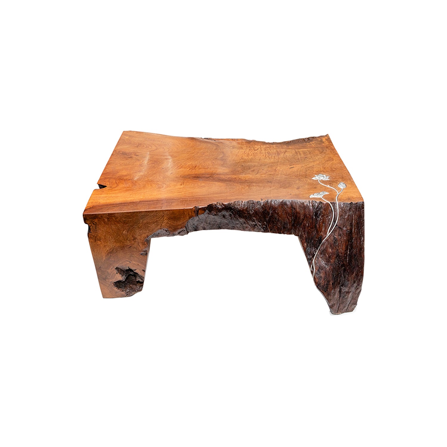 Floating Silver Lotus Teak Root Table