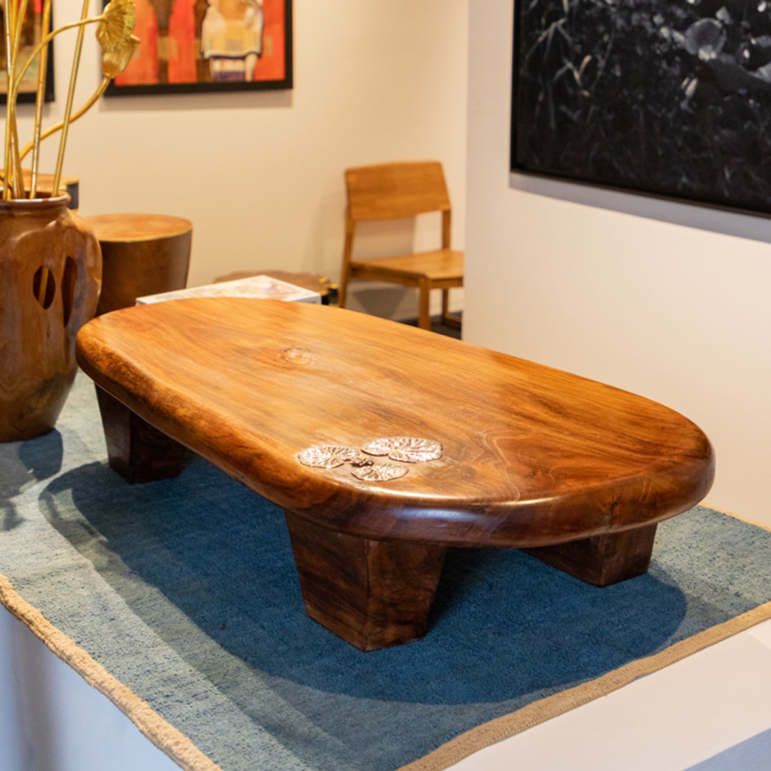 Floating Lotus Leaf Teak Root Table