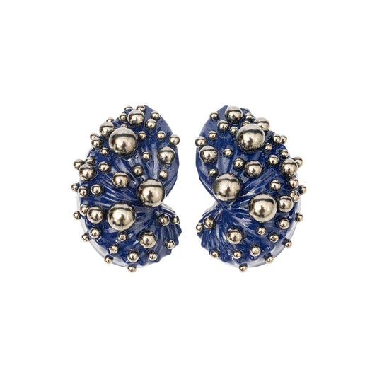 Fine Petite Tidal Treasure Earrings (ROYAL)