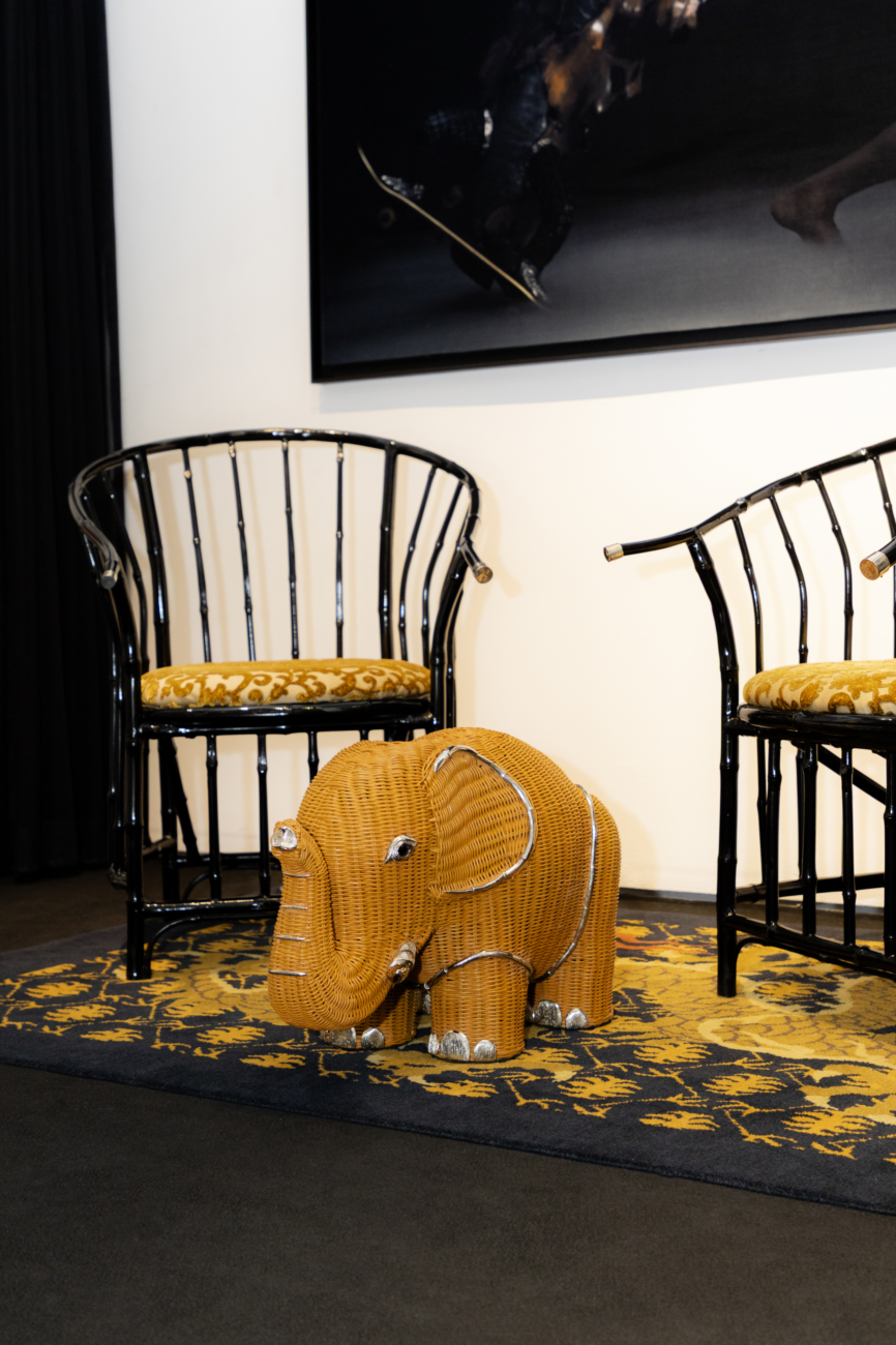 Woven Rattan Elephant Stool