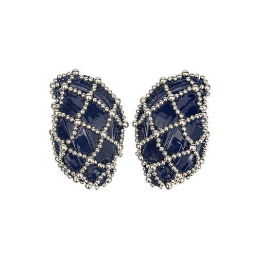 Grandeur Tidal Treasure Grid Earrings (Royal Blue)