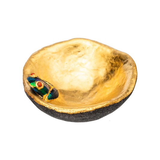 Stone Bowl with Scarab Frog