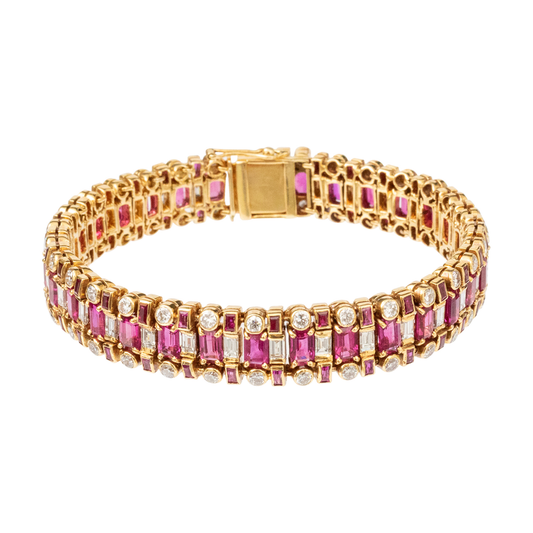 Burmese Ruby and Diamond Bracelet