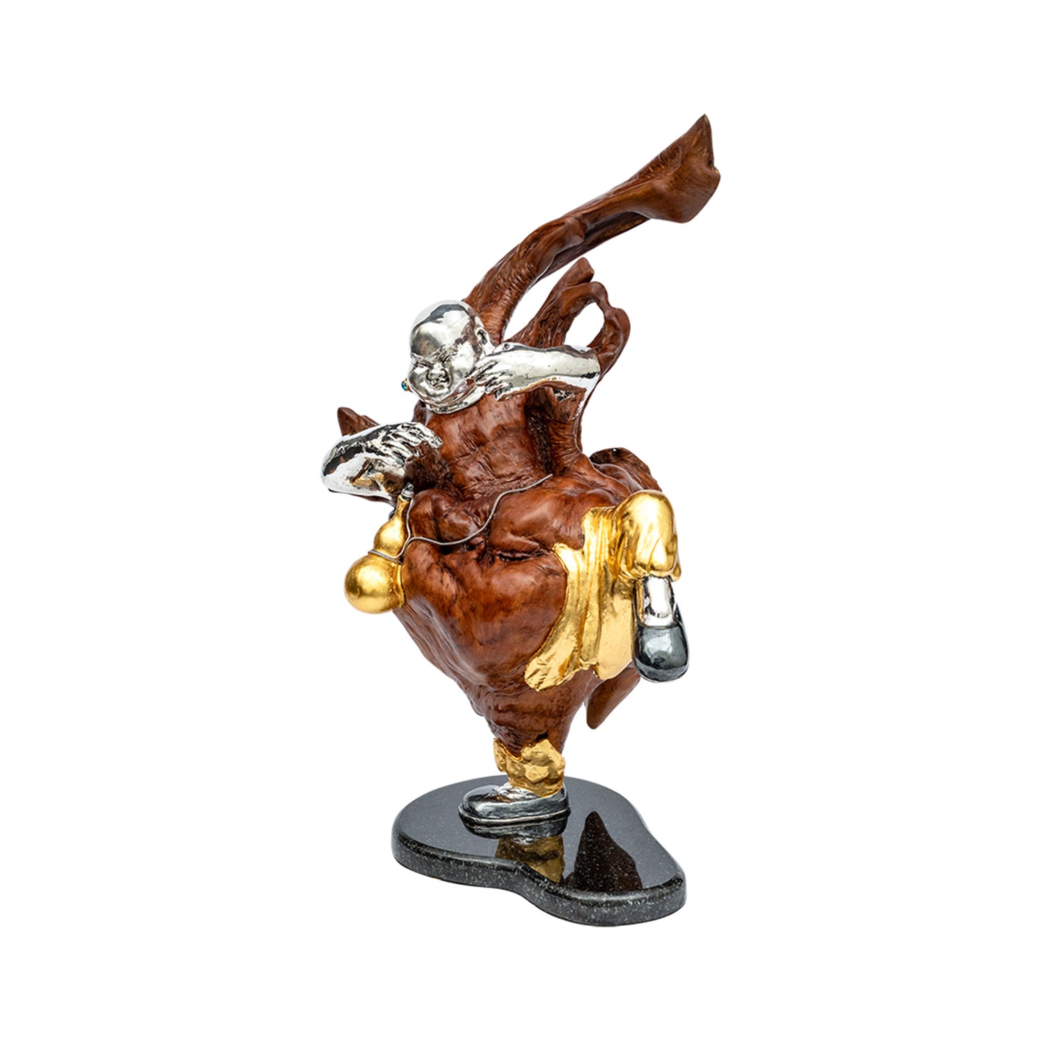 Happy Monk Sculpture with a Gourd