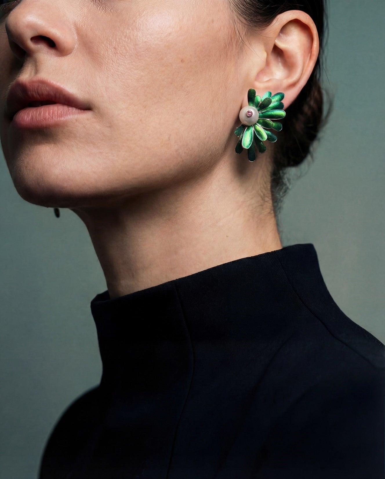 Radiating Scarab Sunburst and Pearl Earrings with Pink Tourmaline