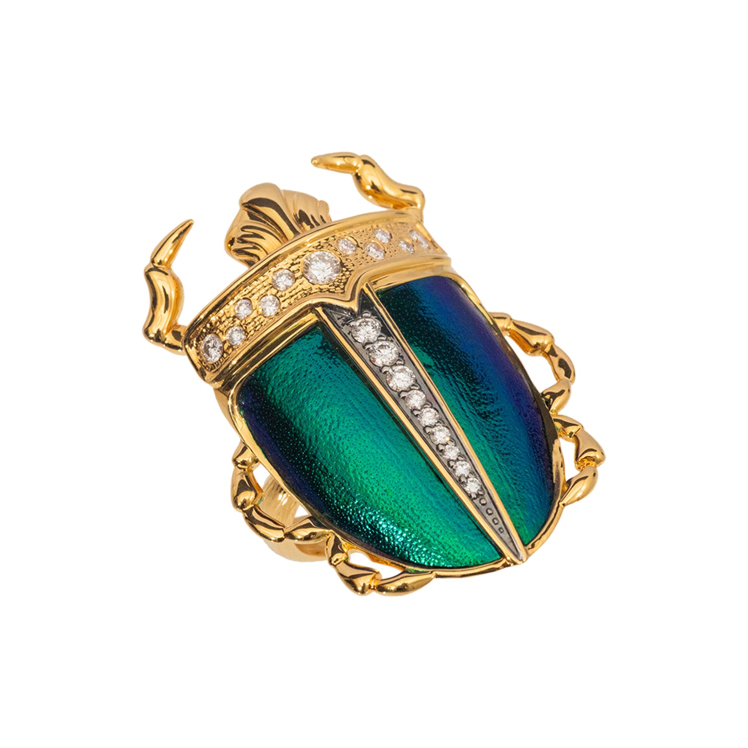 Scarab Beetle Ring with Diamond