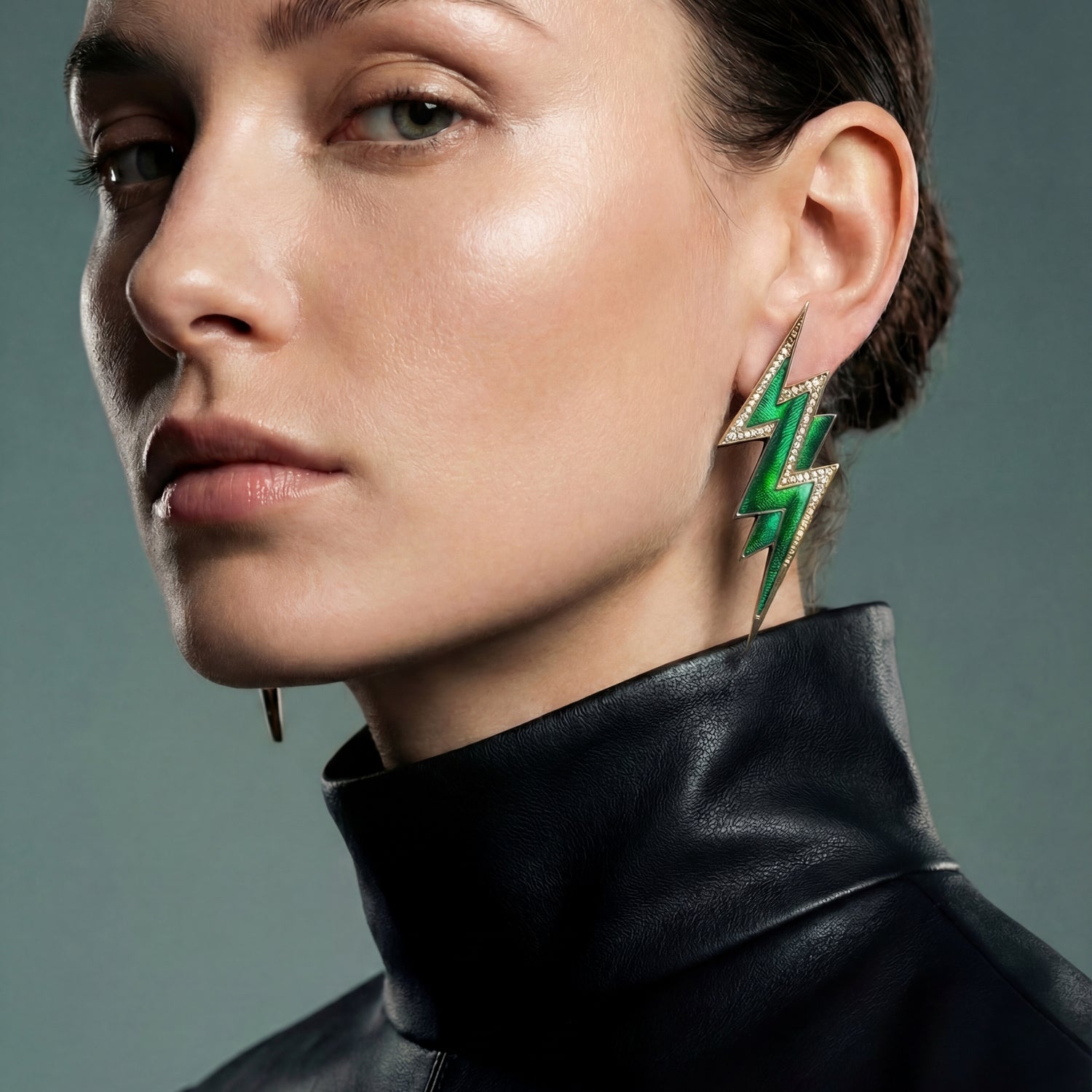 Scarab Lightning Earrings with Diamond