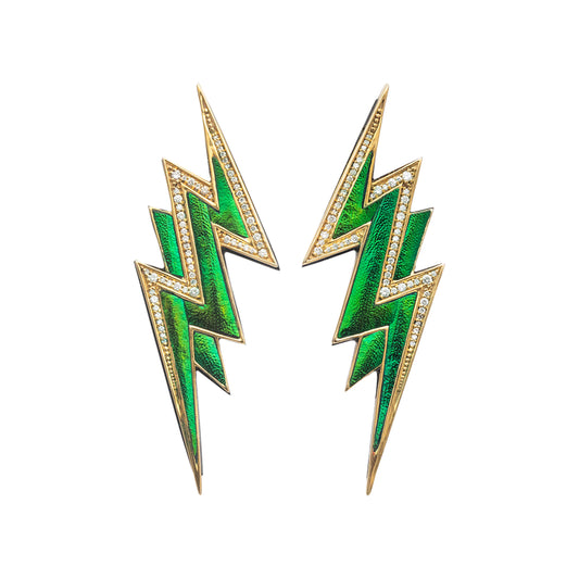 Scarab Lightning Earrings with Diamond