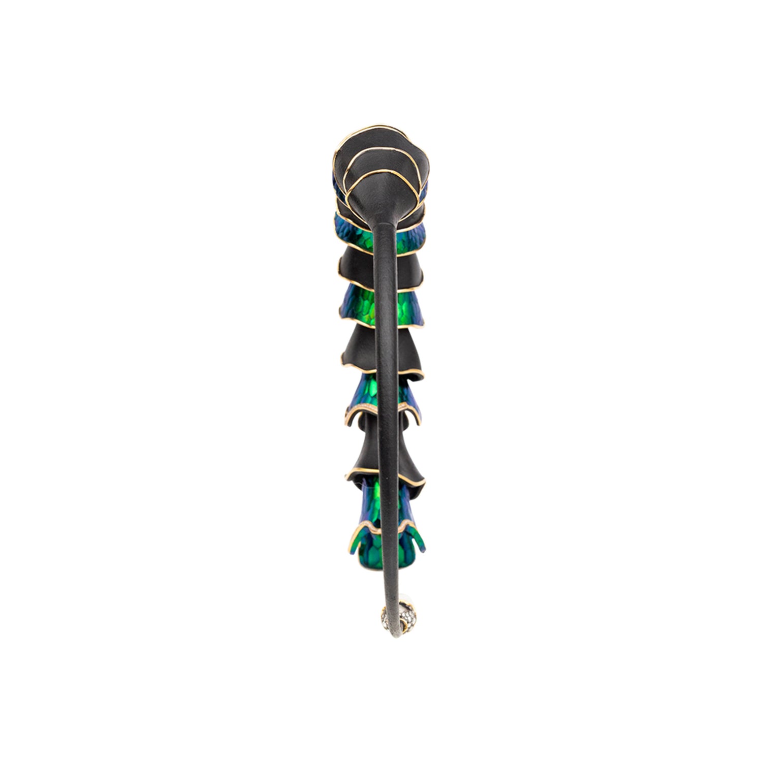 Cascading Scarab Necklace with Diamond & Pearl