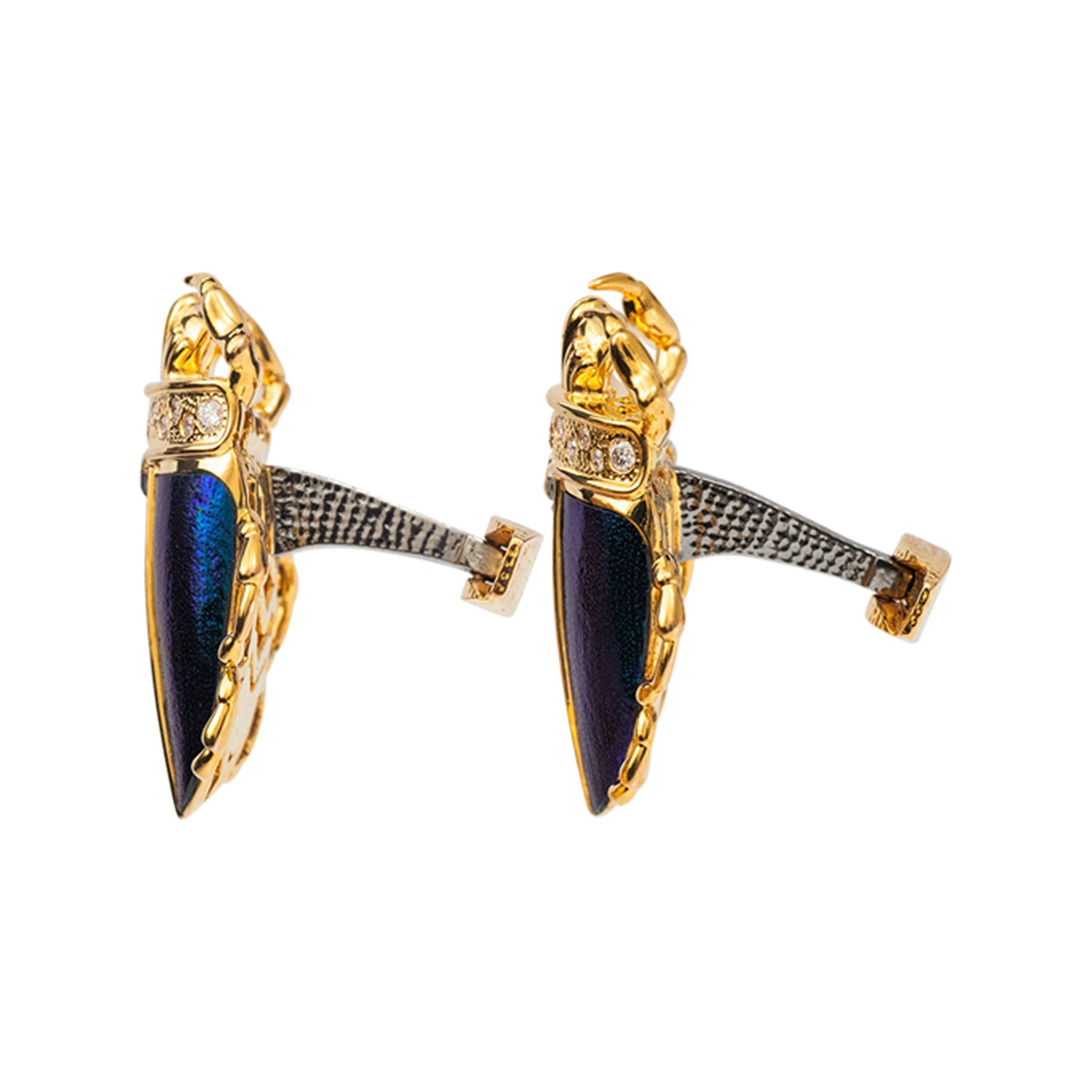 Scarab-Jewelled Beetle Cufflinks with Diamond