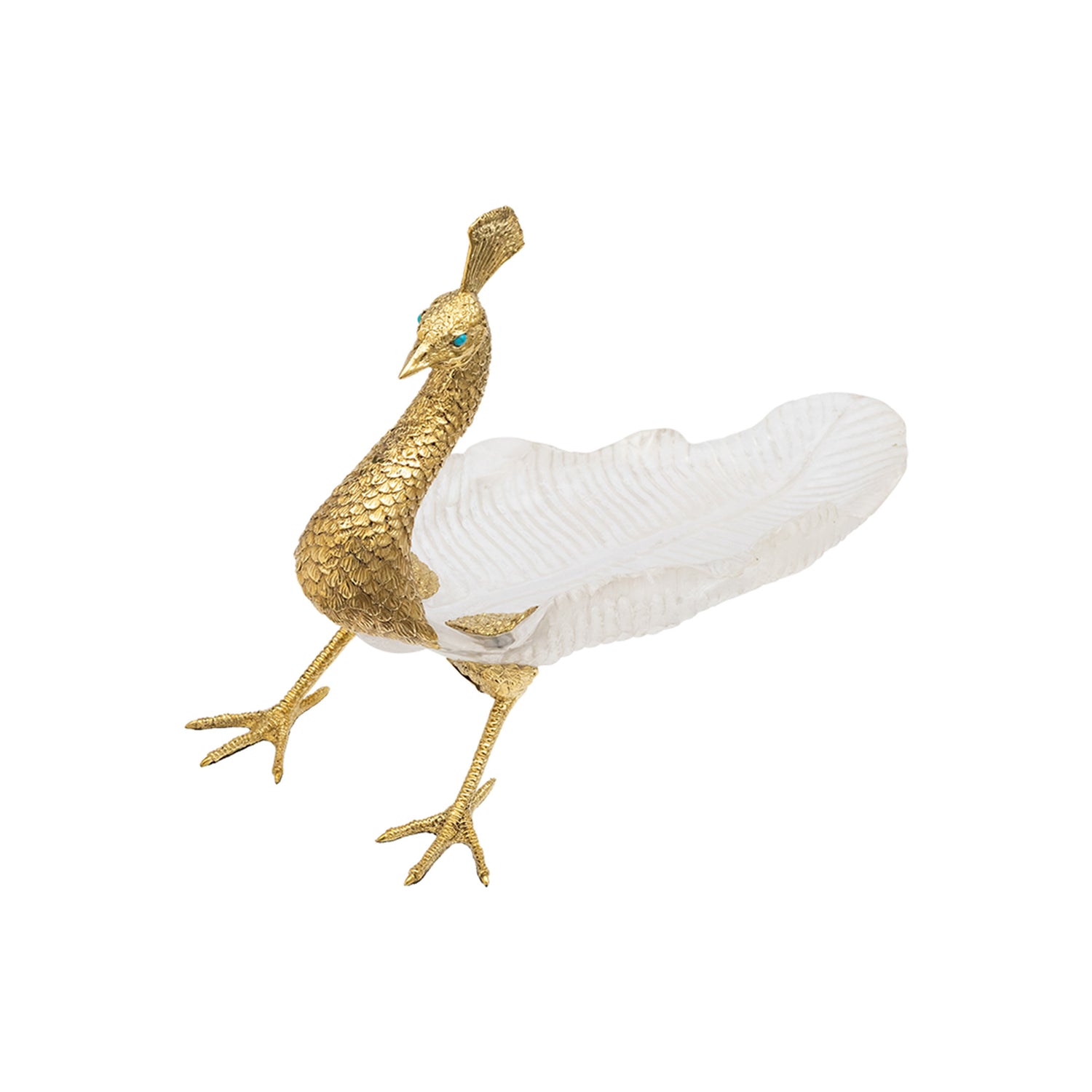 Peacock Crystal Leaf Plate - Size S