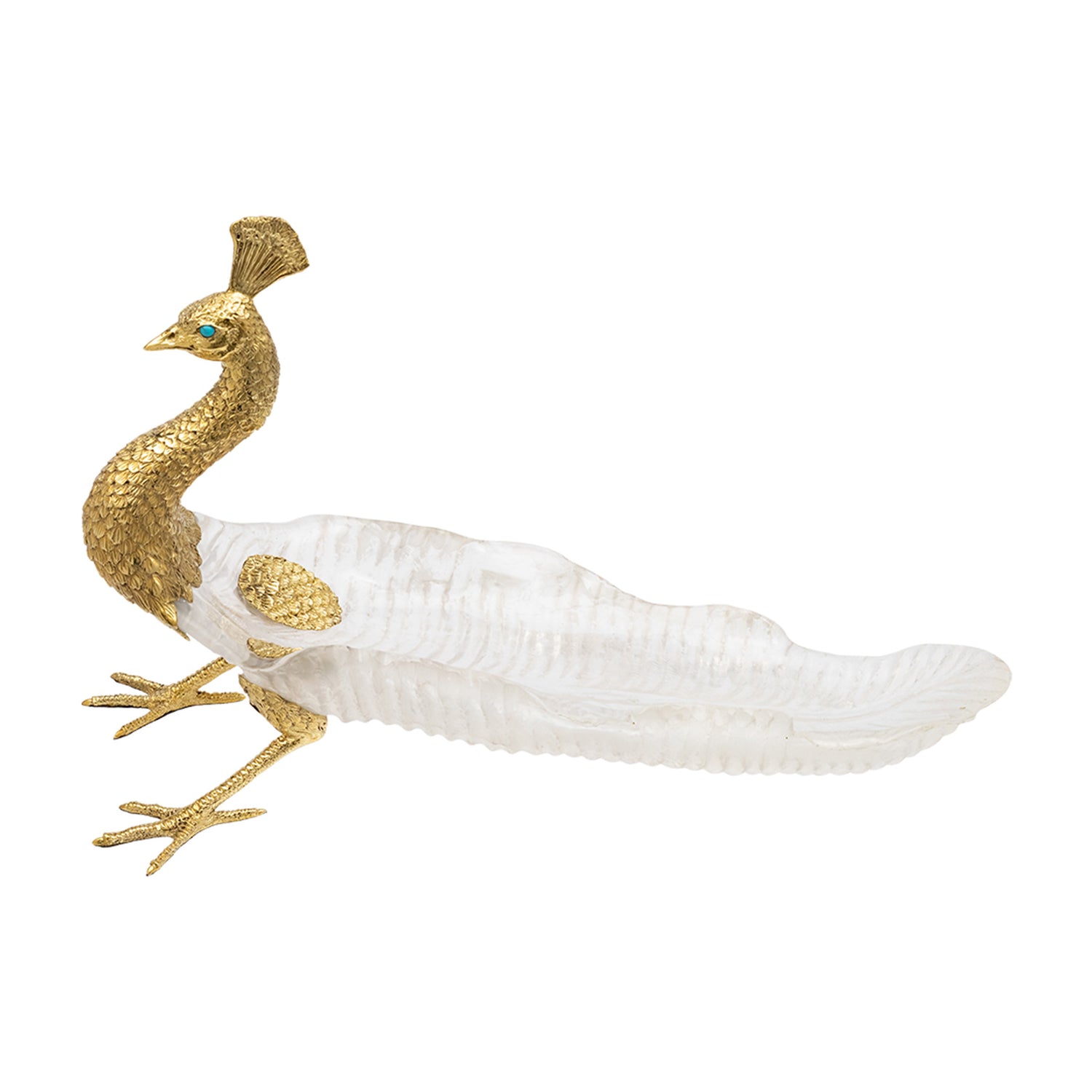 Peacock Crystal Leaf Plate - Size S