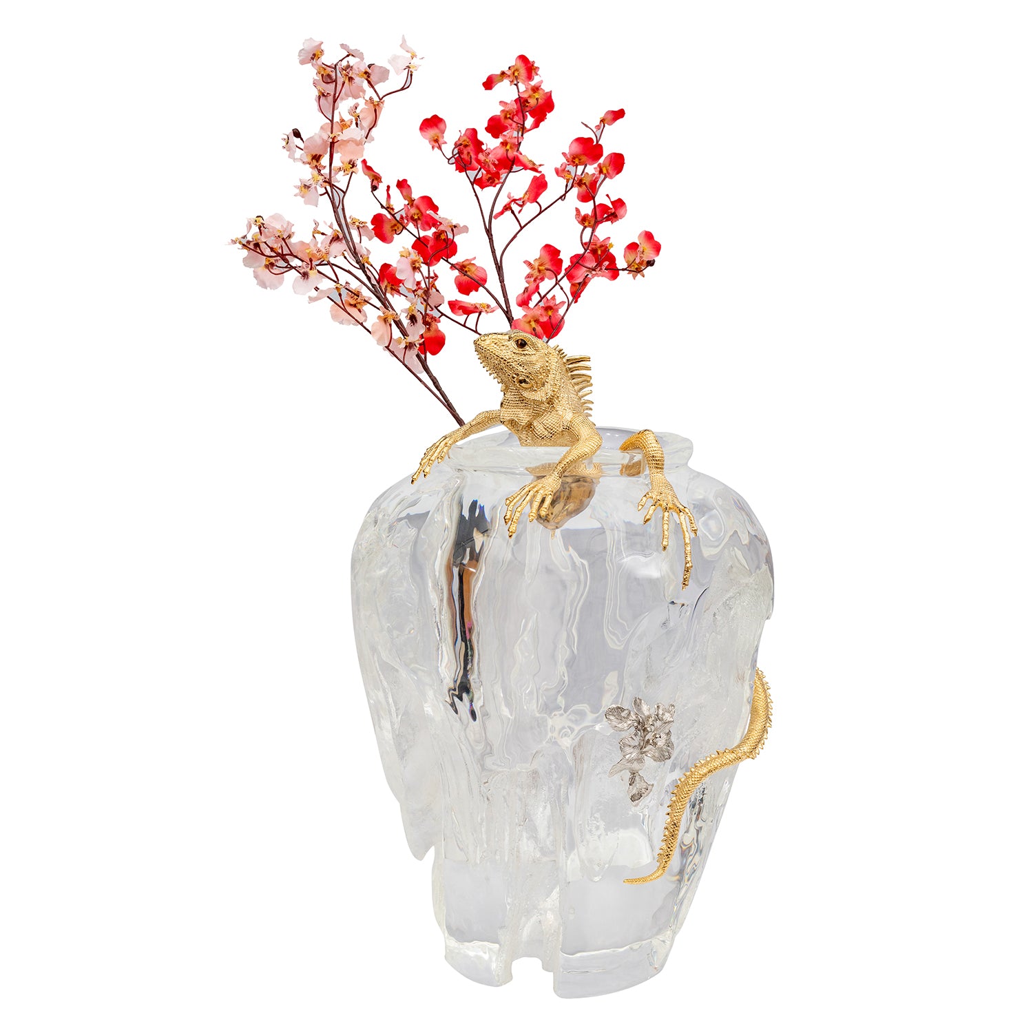 Morning Mist and Silver-Lit Vase with Iguana