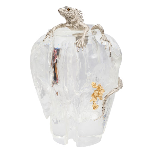 Morning Mist and Silver-Lit Vase with Iguana
