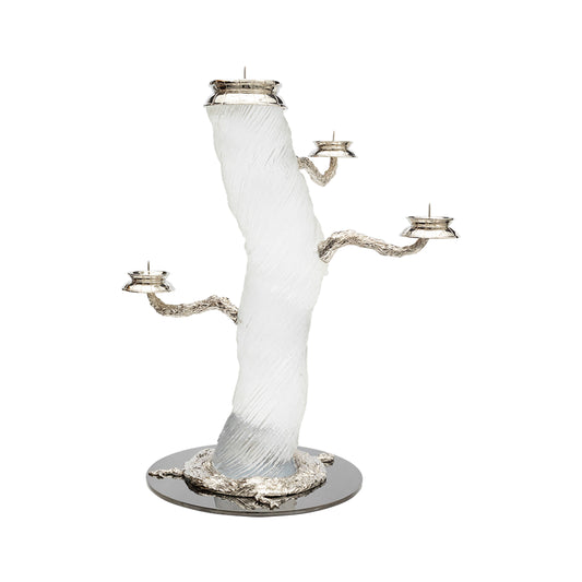 Frosted Liana Candle Holder  (Brass, Nickel)