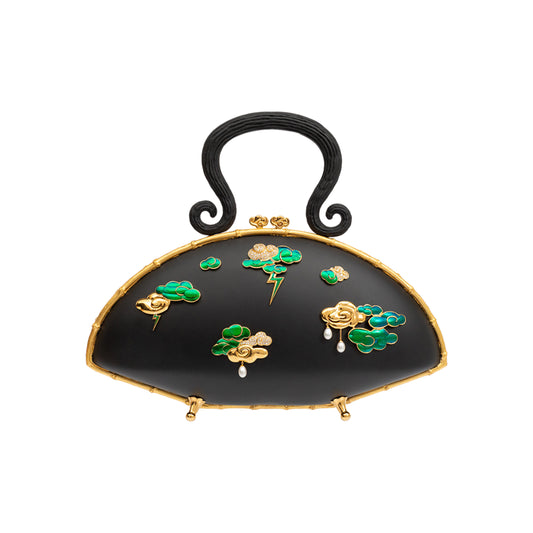 Lightning Struck Drizzle and Cloud Bag with Scarab, Diamond & Pearl