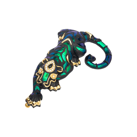 Preying Tiger Scarab Brooch/Lapel Pin
