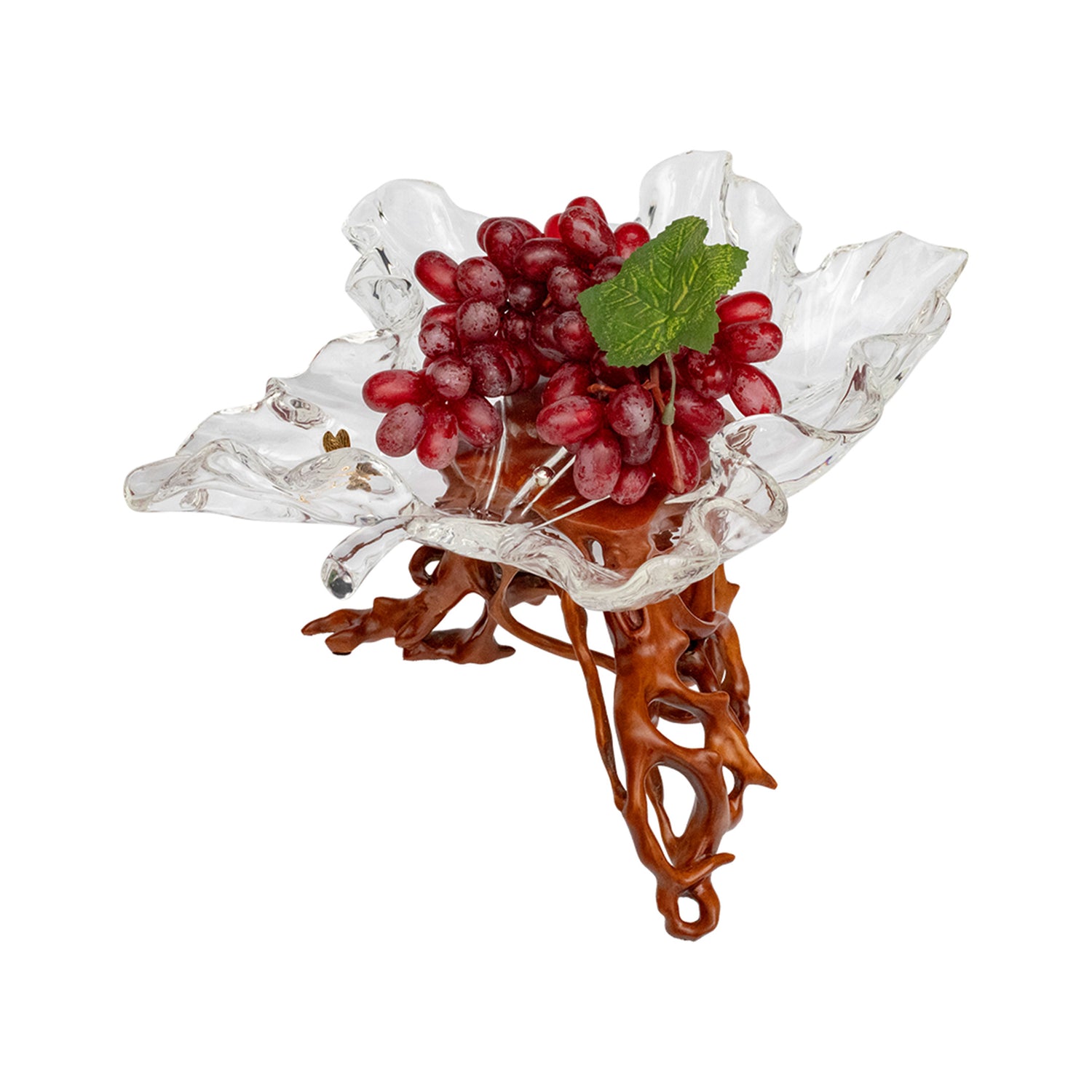 Glacial Maple Leaf Bowl with Golden Dragonfly