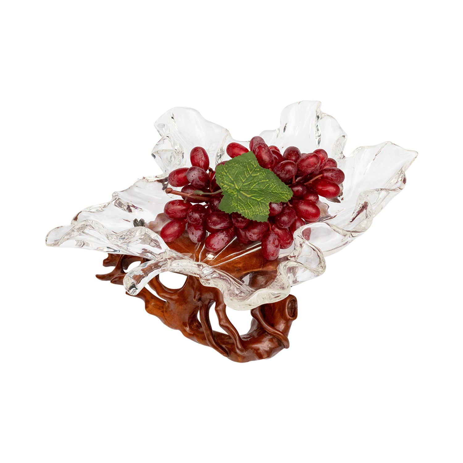 Glacial Maple Leaf Bowl with Moonlit Dragonfly