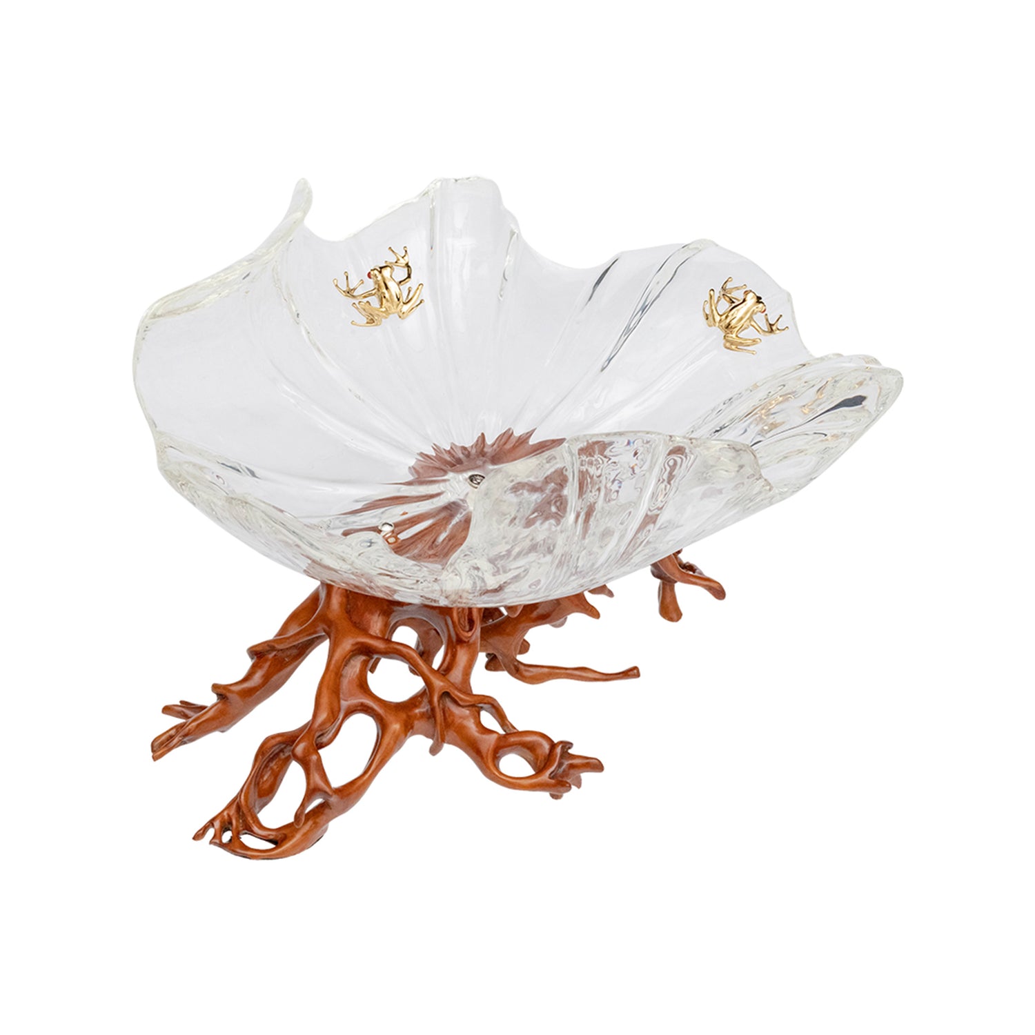 Frosted Leaf and Golden Frog Bowl