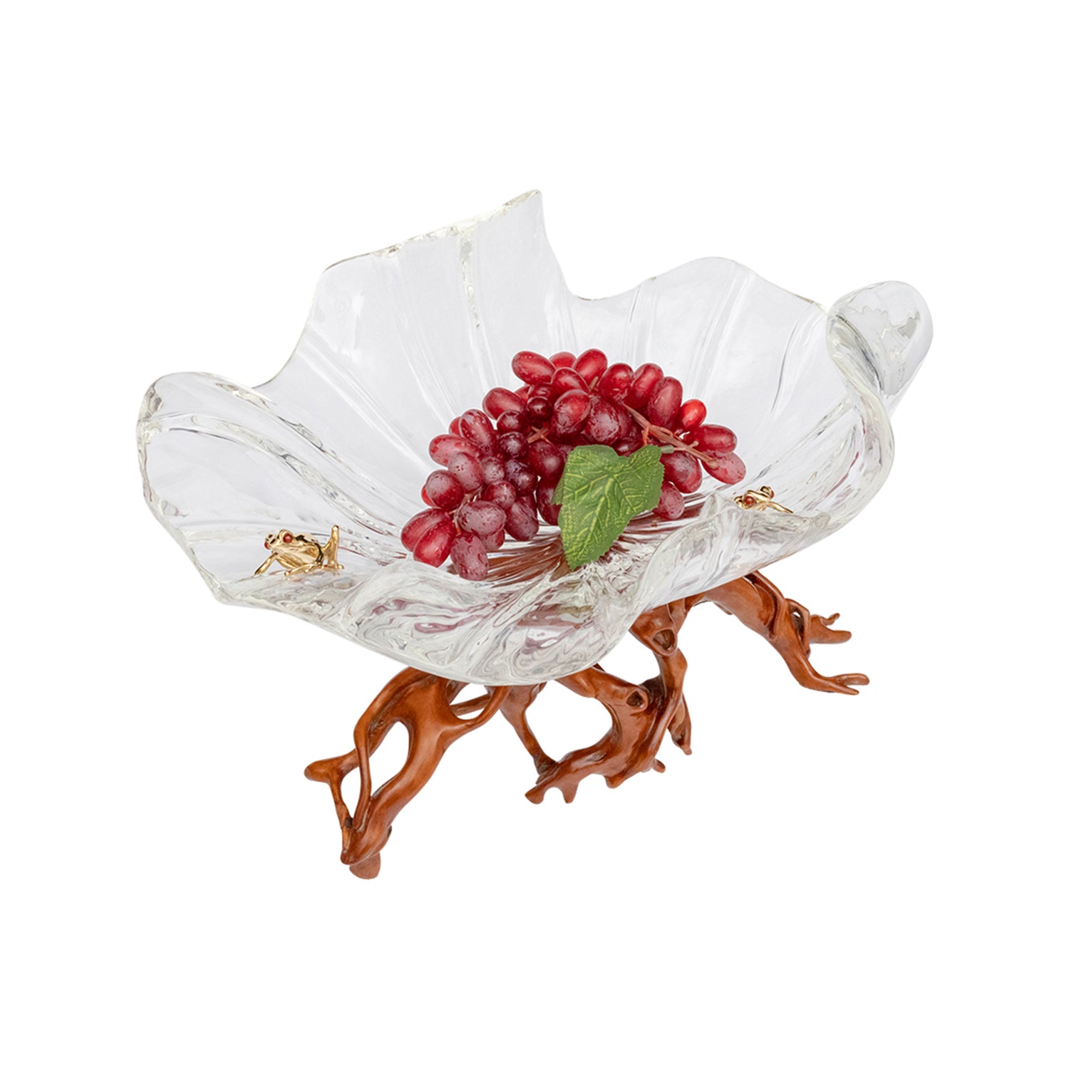 Frosted Leaf and Golden Frog Bowl
