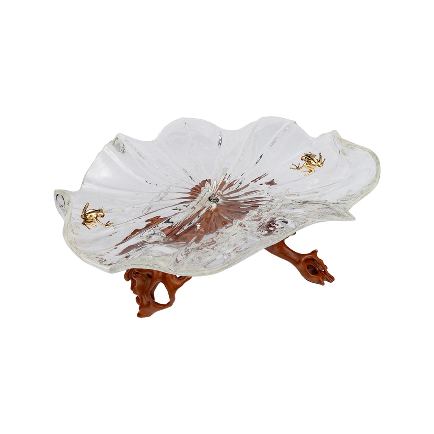 Frosted Leaf and Golden Frog Bowl