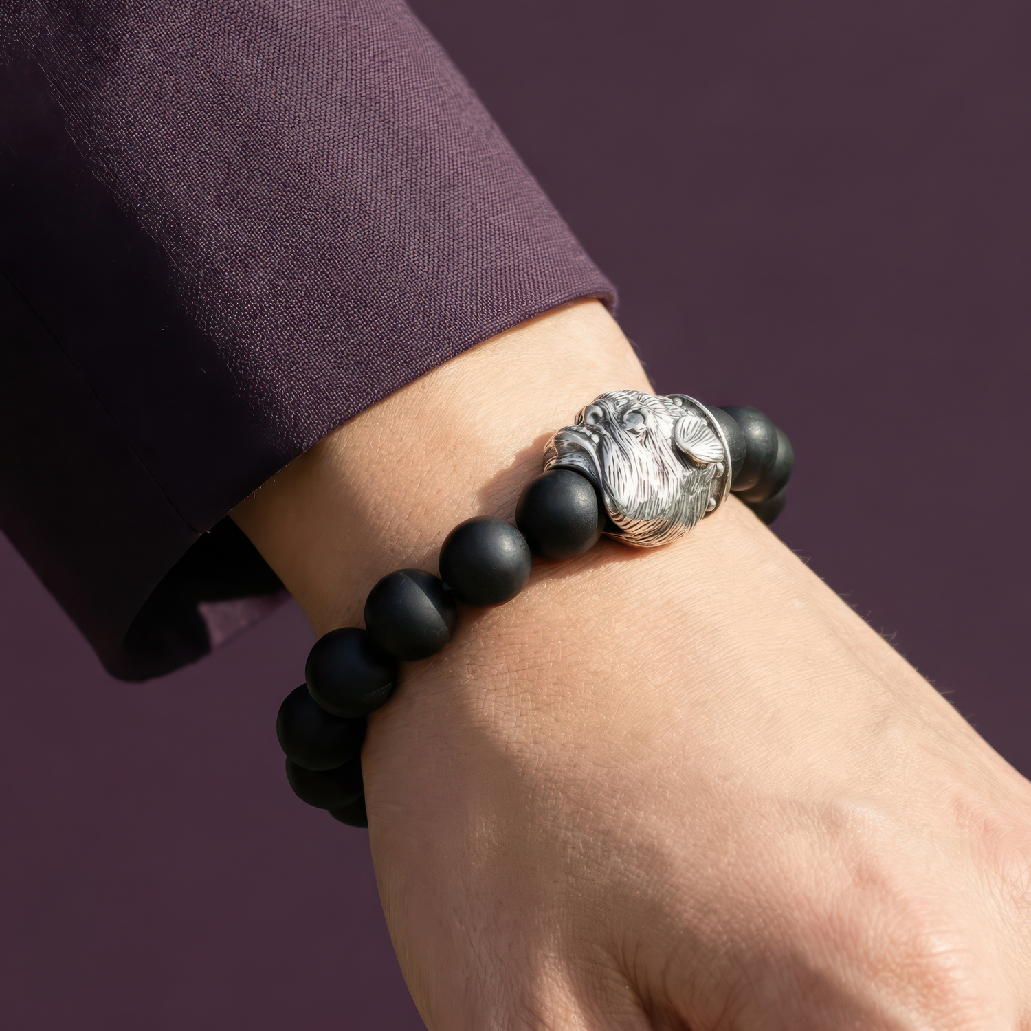 Chinese Zodiac Ebony Bead Bracelet - Year of the Dog