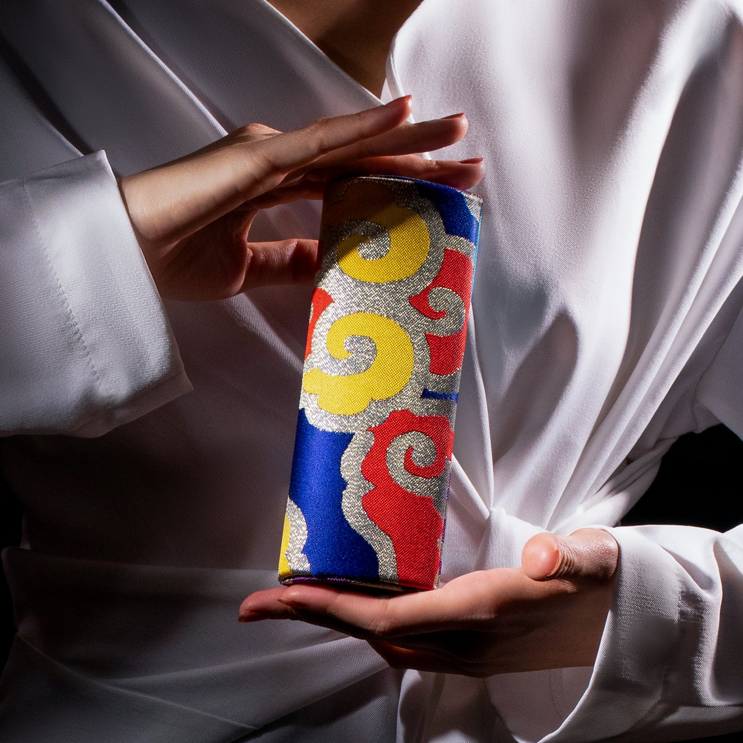 Spectacle Case with Colourful Textile