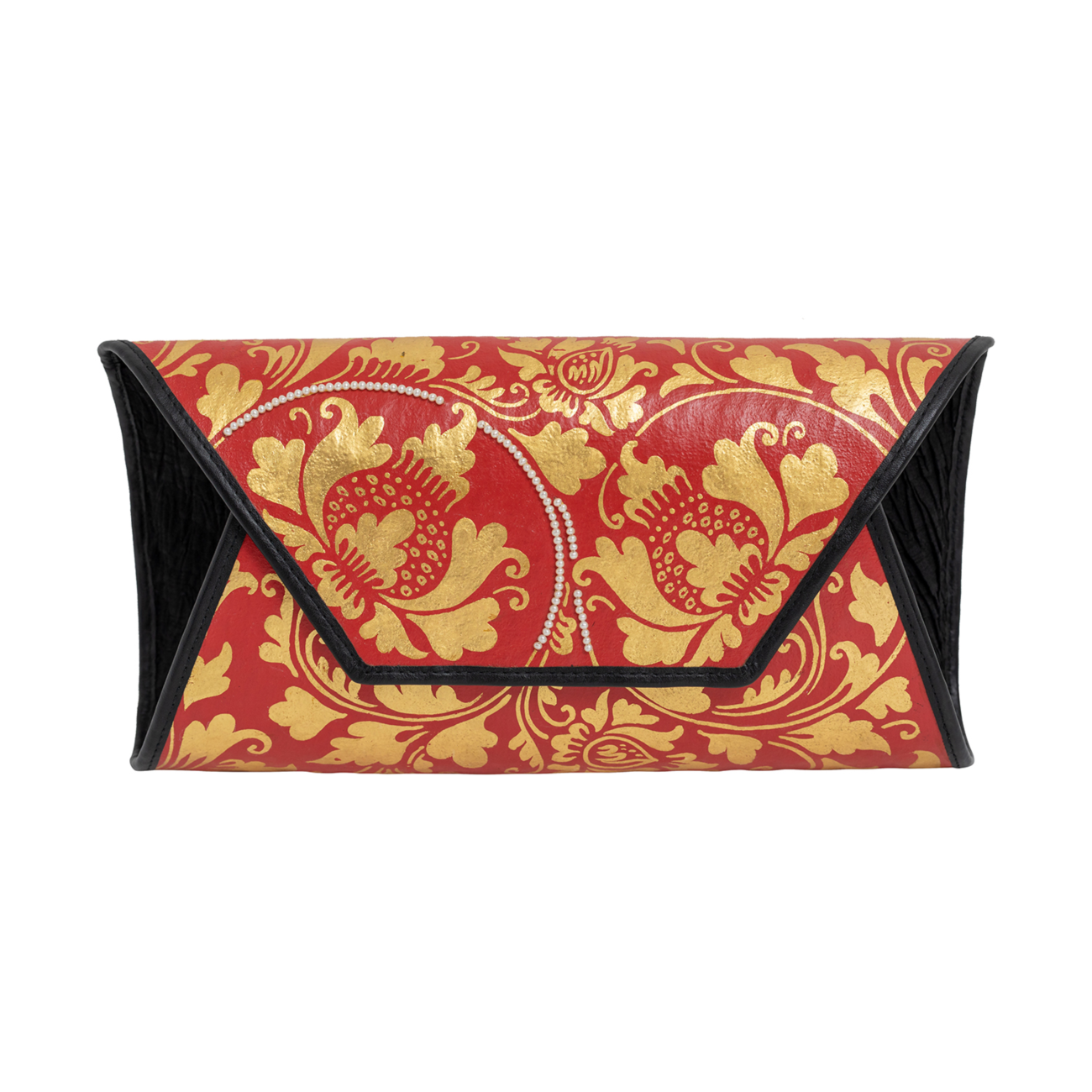 Bamboo ‘Envelope’ Clutch with Pearls