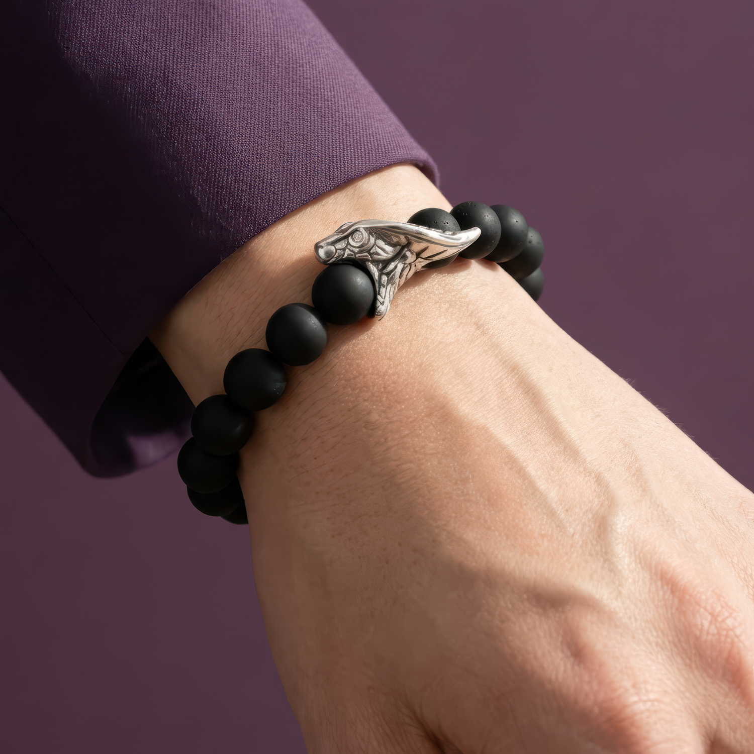 Chinese Zodiac Ebony Bead Bracelet - Year of the Snake