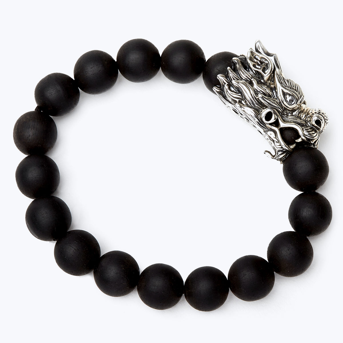 Chinese Zodiac Ebony Bead Bracelet - Year of the Dragon