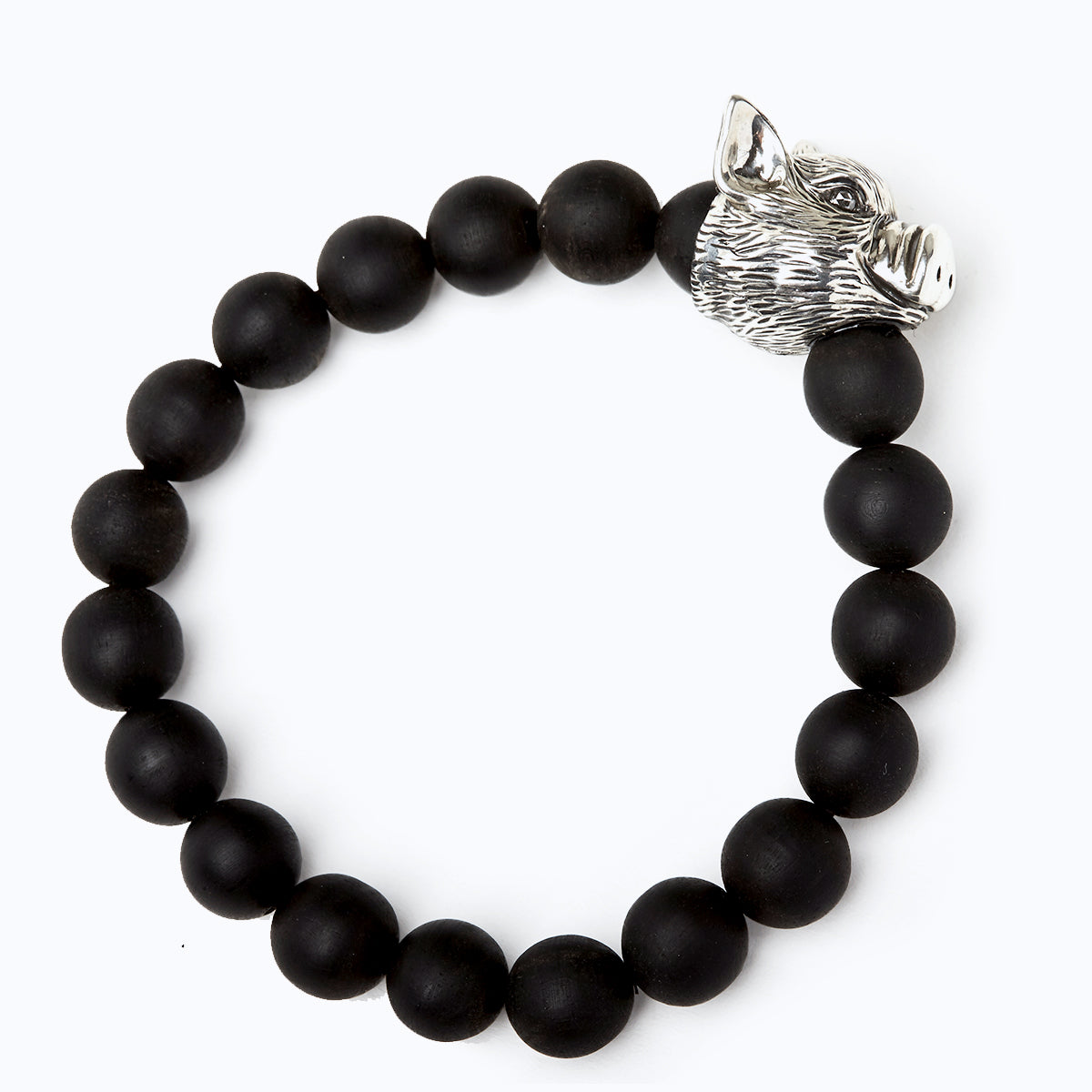 Chinese Zodiac Ebony Bead Bracelet - Year of the Pig