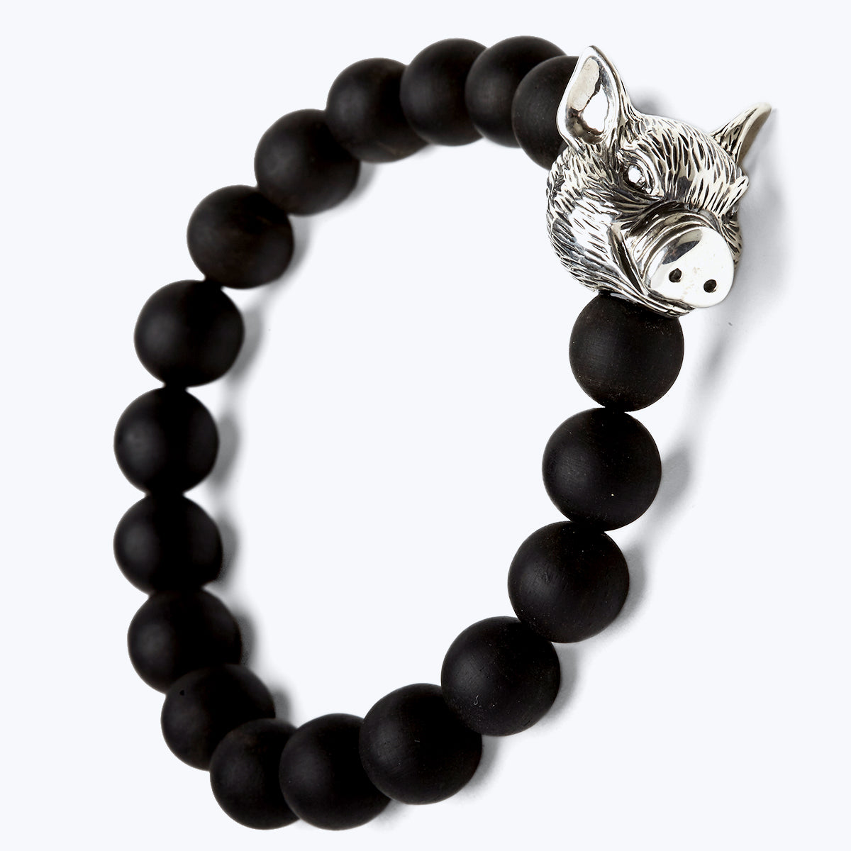 Chinese Zodiac Ebony Bead Bracelet - Year of the Pig